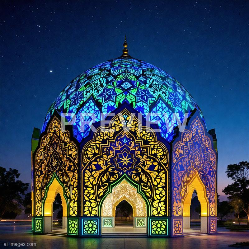 14462 - shifting-domes-an-islamic-dome-changing-colors-and-sh_250705165742_00001